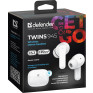Гарнитура Bluetooth Defender 945 TWS (вакуумные наушники) белая 63945