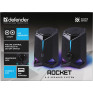 Колонки Defender 2.0 Rocket, 6Вт, USB, LED подсвет., черные 65094