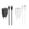 Адаптер сетевой с кабелем USB - microUSB 2.1A Borofone BA20A