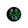 Часы настенные электронные DS-3813L зел. (дата, темп., влаж., нед., 220V+2*AAA)