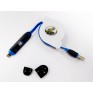 Кабель USB - lightning/microUSB 1м (2 в 1) автосмотка