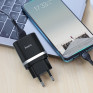 Адаптер сетевой с кабелем USB - Type-C 3A/18W QC3.0 Hoco C12Q, черный