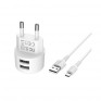 Адаптер сетевой с кабелем USB - microUSB 2.4A Borofone BA23A