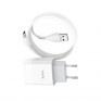 Адаптер сетевой с кабелем USB - Type-C 2.4A Hoco C73A