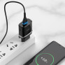 Адаптер сетевой с кабелем USB - Type-C 3A/18W QC3.0 Hoco C12Q, черный