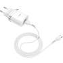 Адаптер сетевой с кабелем USB - Type-C 3A/18W QC3.0 Hoco C12Q, белый
