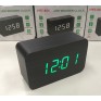 Часы настольные  VST-863-4 зел.цифры, чер.корпус (дата, темп., будильник,3*ААА)