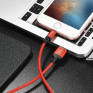 Кабель USB - lightning 1м Hoco X14  2А/10W, нейлон, красно-черный