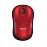 Мышь беспроводная Logitech M185 красно-черная 910-002633 (1АА в комп.)