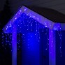 Уличная гирлянда "Бахрома" 600LED, 20х0,6m, синяя., мерц.хол.,бел.шнур, соед.