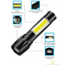 Фонарь аккум.ручной 3W+COB, Zoom (microUSB) 14см, черн, зел.пласт.упак.(BL-C63)