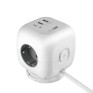 Удлинитель JazzWay EC-03U-150-wh куб (3 роз,3USB(2A+1C) 1,5м, выключ, заземл,16А, до 4000Вт) белый