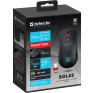 Мышь беспроводная Defender GM-142 Solas игровая, черная, 2.4ГГц+BT+провод., RGB, встр.АКБ, 52142