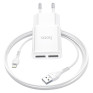 Адаптер сетевой с кабелем USB - lightning 2.4A Hoco C88A