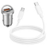 Адаптер автомобильный USB + Type-C 3А QC3.0 18W + PD45W Hoco NZ10