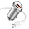 Адаптер автомобильный USB + Type-C 3А QC3.0 18W + PD45W Hoco NZ10