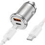 Адаптер автомобильный USB + Type-C 3А QC3.0 18W + PD45W Hoco NZ10