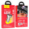 Адаптер автомобильный USB + Type-C 3.4А QC3.0 18W + PD30W + дисплей Hoco Z50