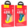 Адаптер автомобильный USB + Type-C 3.4А QC3.0 18W + PD30W + дисплей Hoco Z50
