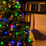 Гирлянда "Нить. Лучики" 100LED, мульти 4цв., 10м, т-зел.шнур Funray