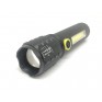 Фонарь аккум.ручной 3W+COB, Zoom (microUSB) 9см,чер, зел. пласт. упак. (BL-C61)