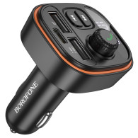 MP3 FM модулятор автомоб. Borofone BC59 (Bluetooth, 2*USB, PD, дисплей) черный