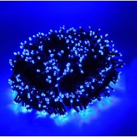 Уличная гирлянда "Нить" 800LED, 98м, синяя, мерц.хол.бел, зел.шнур