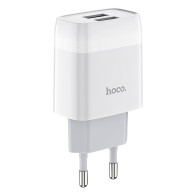 Адаптер сетевой 2*USB 2.4A/12W Hoco C73A, белый