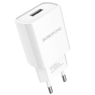 Адаптер сетевой USB 2.1A/10W Borofone BA20A, белый
