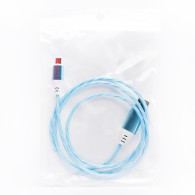Кабель USB - microUSB 1м 2А ПВХ светящийся (синий/зеленый/красный/белый)