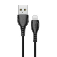 Кабель USB - lightning 1м Borofone BX51  2,4А/12W, ПВХ, черный