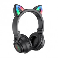 Гарнитура Bluetooth Borofone BO18 CAT EAR (полноразм., microSD) черная