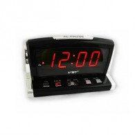 Часы настольные VST-718-1 крас.цифры, чер.корпус (будильник, 2*ААА)