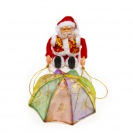 Новогодняя игрушка B52 "Дед Мороз с парашютом"механич.40*10*13см(2*АА не в комп)