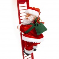 Новогодняя игрушка B52 "Дед Мороз на лестнице"механич.65*12*10см(2*АА не в комп)