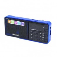 Радиоприемник HN-S363LED (USB/microSD/акб BL-5C) синий Haoning
