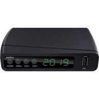 РЕСИВЕР ЦИФРОВОЙ DVB-T2/C Perfeo "Stream" пластик, дисплей, б/б, PF_A4351