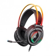 Гарнитура Defender Flame, RGB черная 64555 (полноразм./3,5*2+USB/L=2м)