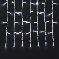 Уличная гирлянда "Бахрома" 100LED, 3х0,5m, синяя, мерц.хол.бел, бел.шнур, соед.