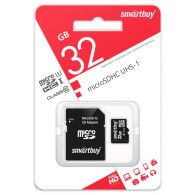 Карта памяти microSDHC SmartBuy 32Gb Class 10 UHS-l с адаптером