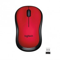 Мышь Logitech M220 беспроводная, красная, БЕЗЗВУЧНАЯ (1АА в комп.)