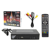 РЕСИВЕР ЦИФРОВОЙ DVB-T2/C HD Yasin DVB-T8000C (USB, HDMI, RCA,мет.,дисп.,б/б)