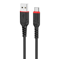 Кабель USB - Type-C 1м Hoco X59 3А/18W, ткань, черный Кабель USB - Type-C 1м Hoco X59 3А/18W, ткань, черный