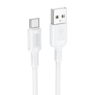 Кабель USB - Type-C 1м Borofone BX111  3А/18W, ПВХ, белый