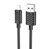 Кабель USB - lightning 1м Hoco X88  2,4А/12W, ПВХ, черный