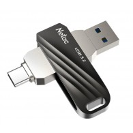 Флэш-диск Netac 64GB USB 3.0 US11 Dual (USB3.0 /Type C) черно-серебрист