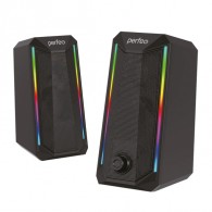 Колонки Perfeo 2.0 "Circus" черные, USB, RGB подсв. (2*3Вт) PF_B3375