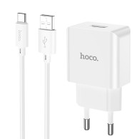 Адаптер сетевой с кабелем USB - Type-C 2.1A/10W Hoco C106A, белый