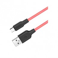 Кабель USB - microUSB Hoco X21 Plus 1м 2,4А силикон