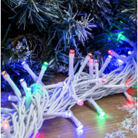 Уличная гирлянда "Нить" LED, 4,2м, разноцв., мерц., бел.шнур(утолщенный)